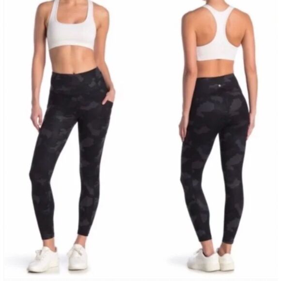 NWT Yogalicious Lux Foil High‎ Elastic Free Waist Ankle Leggings Camo Size Small - Picture 1 of 9